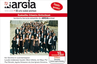 EUSKADIKO ORKESTRA "ARGIA"REN 90. URTEURREN-KONTZERTUAN ARITUKO DA