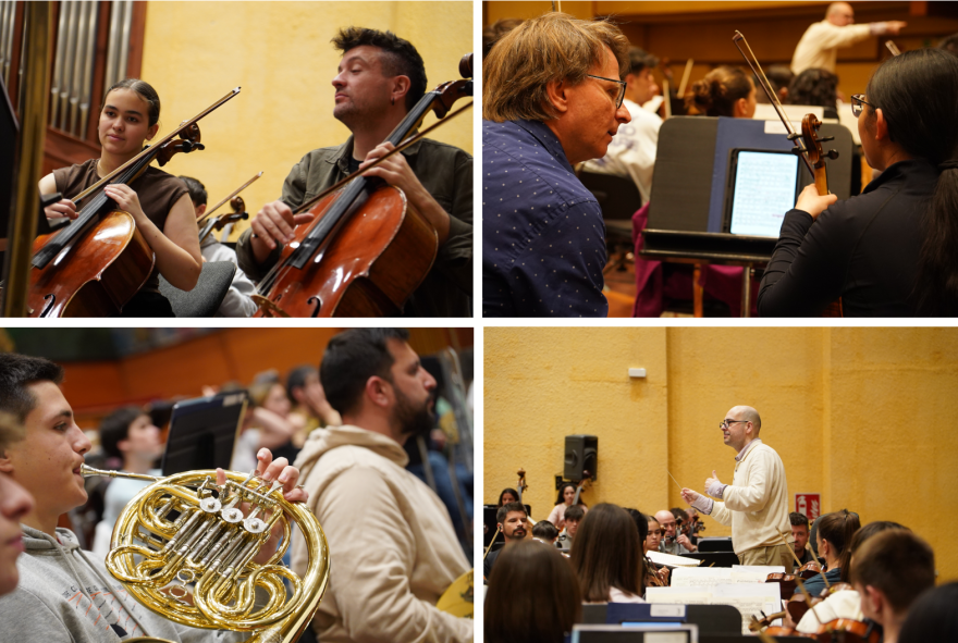 Euskadiko Ikasleen Orkestra eta Euskadiko Orkestraren entseguak Miramonen. Argazkia: Mikel Gabiola
